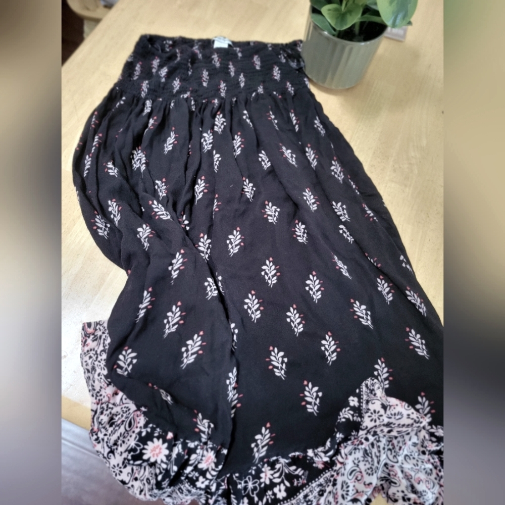 Floral Black Skirt